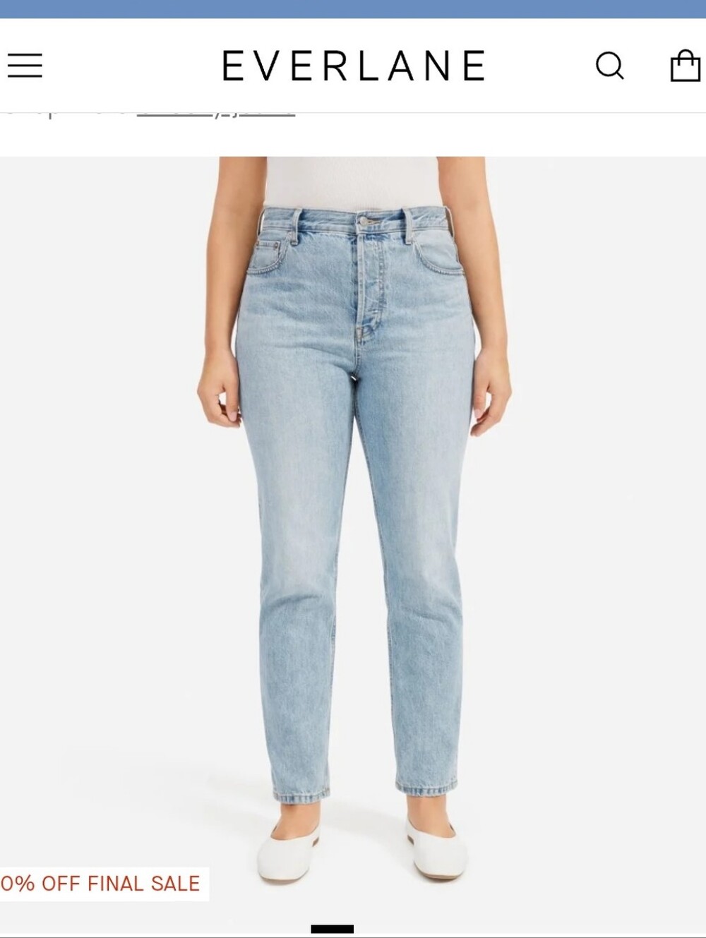 Everlane The Cheeky Jean High Rise Straight Crop Jeans Size 29